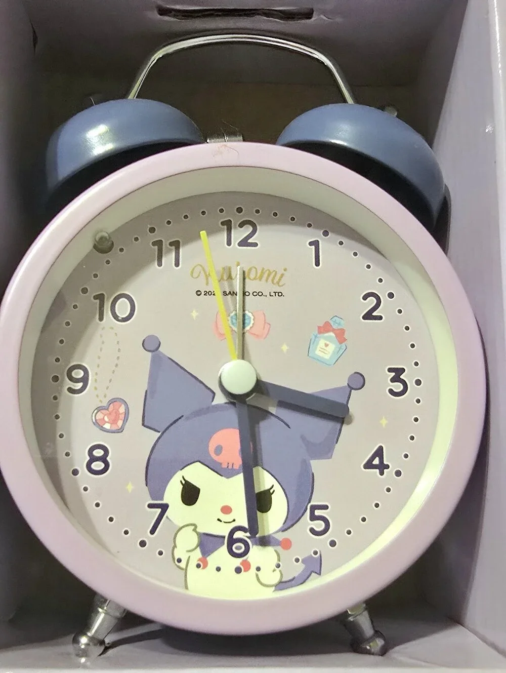 Sanrio Kuromi Twin Bell Alarm Clock - Light Pink and Lavender
